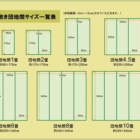 い草 上敷 カーペット F不知火 170×255cm 団地間3畳