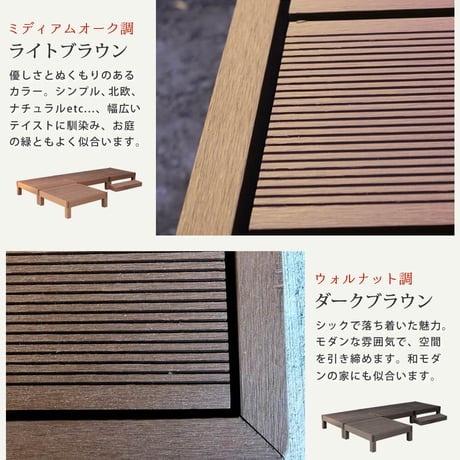 人工木ウッドデッキ ecofeel エコフィール 4台 ステップセット PWDE-4P-STP