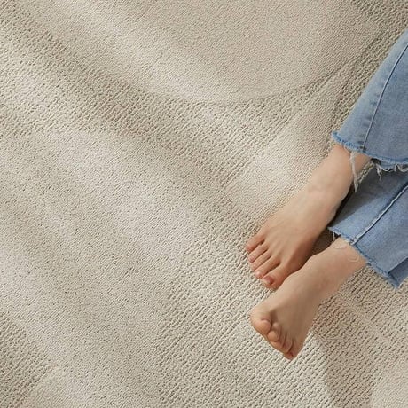 ラグ カーペット サリオ アイボリー ベージュ 190×240 綿混 コットン 洗濯機OK HOT対応 床暖房対応 防ダニ 抗菌 防臭 リビング