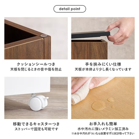 コスメワゴン キャスター付き ライト付き コスメボックス 化粧台 サイドワゴン ドレッサー ミラー付き コスメテーブル 木製 机 デスク 幅30.5cm シンプル ホワイト テレワ