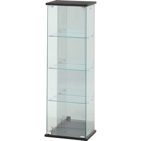 不二貿易 コレクションケース BAAL 4段 ブラック 収納機能 高さ119.5cm 幅39cm 奥行30cm ガラス棚 耐荷重5kg 推し活必見