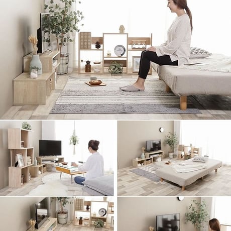伸縮型テレビボード テレビ台 伸縮 ナチュラル 幅75cm 奥行30cm 高さ40cm おしゃれ コーナー ローボード 収納 棚 テレビボード テレビラック TV台 コーナー 木製