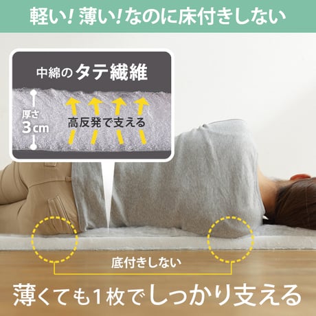 敷き布団 シングル 除湿 吸湿する1枚で寝られるオールインワン敷布団 karari カラリフトン カラリ シングル 敷布団 洗える 防ダニ 三つ折り 除湿シート 吸湿