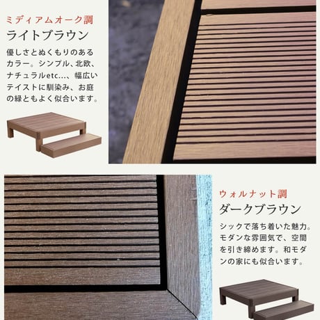 人工木ウッドデッキ ecofeel エコフィール 1台 ステップセット PWDE-1P-STP