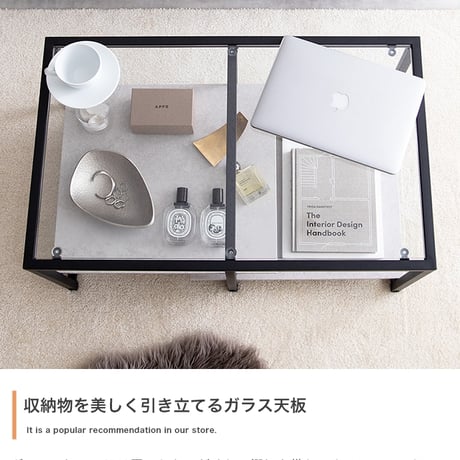 センターテーブル 幅80cm ガラス天板 ローテーブル リビングテーブル ノーイ 大理石調 ストーン柄 棚付き 収納 強化ガラス アイアン脚 モダン おしゃれ 北欧 一人暮らし ワンルーム ホワイト