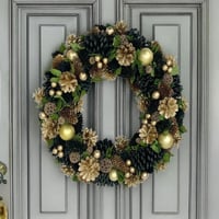 クリスマスリース ゴールド 大人クリスマスデコレーション オーナメント アンティーク調 シャビーシック クリスマスグッズ 北欧 置物