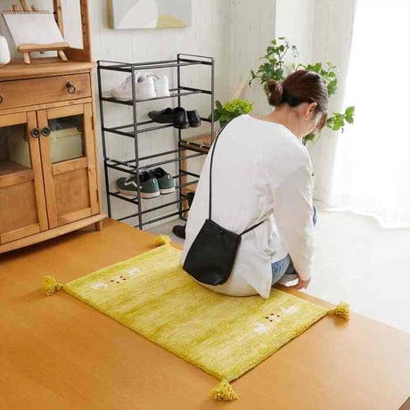 玄関マット 室内 50x80cm ミニラグ ホノカ 6色対応 玄関 ラグ おしゃれ 屋内 ウール100％ ラグマット ウールラグ 長方形 ギャッベ 手織り 防炎 オールシーズン シンプル 50×80