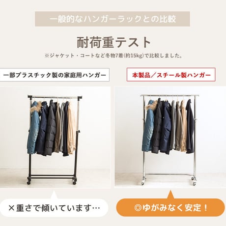 ハンガーラック キャスター付き 一人暮らし スリム 省スペース 幅120 おしゃれ 伸縮可能 シンプル 頑丈 耐荷重100kg 業務用 壊れない 衣類ハンガー 洋服掛け 衣類収納 コートハンガー 大