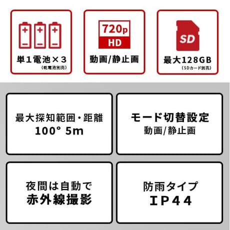 乾電池式どこでもセンサーカメラ 盗難防止ワイヤーセット 乾電池式 どこでも センサーカメラ 防犯カメラ 動画 静止画 防水 防塵 夜間 モード切り替え 高性能 新生活 引越し 家具