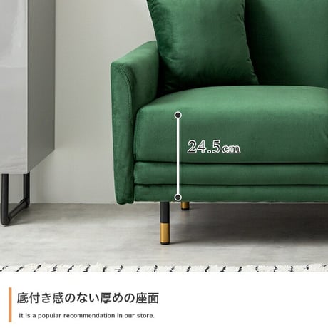2人掛けソファ コンパクトソファー ベロア フロア ロー 二人用 2P 小さい 小さめ 省スペース クッション付き ひとり暮らし 一人暮らし 高級感 高見え 上質 幅113 1K