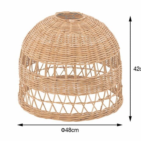 ペンダントライト ランプシェード ラタン 籐 レイヤーデザイン 1灯 口金E26 60W LED対応 約 W 45 × D 45 × H 35 cm 照明器具 天井照明 ラタン照明 アジアンランプ