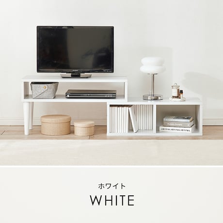 伸縮式TV台 VTV-7260 幅75cm～135cm 奥行30cm 高さ40cm テレビ台 TVボード オープンラック L字 スライド 伸縮 収納 コーナーラック シェルフ 木目調 棚 ラック ス