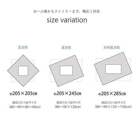 掛布団 こたつ布団 グランド 205×205cm