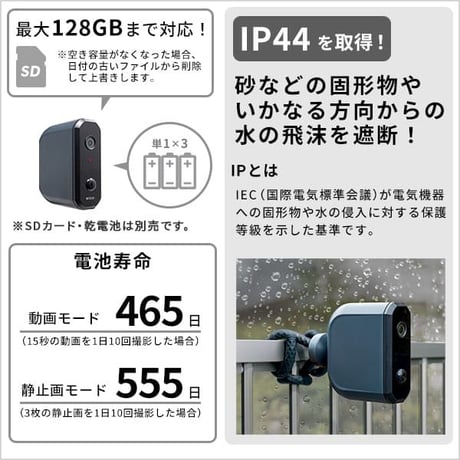 乾電池式どこでもセンサーカメラ