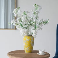 シノワズリ・花瓶・磁器・縦型 イエロー