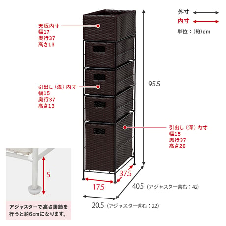 ランドリーラック 5段 幅20.5cm ラック カゴ 洗濯かご 4個つき 洗濯機 収納ラック おしゃれ スリム 縦型 洗濯機ラック 洗濯機収納 収納 ランドリー収納 ホワイト グレ