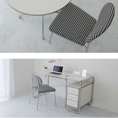 ダイニング家具 チェア ダイニングチェア スチール脚 ラウンド 椅子 ホーム レストラン カフェ ダイニング ミニマリスト シンプル オフィス 韓国インテリア 千鳥 チェック