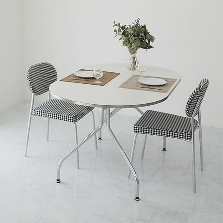 ダイニング家具 チェア ダイニングチェア スチール脚 ラウンド 椅子 ホーム レストラン カフェ ダイニング ミニマリスト シンプル オフィス 韓国インテリア 千鳥 チェック