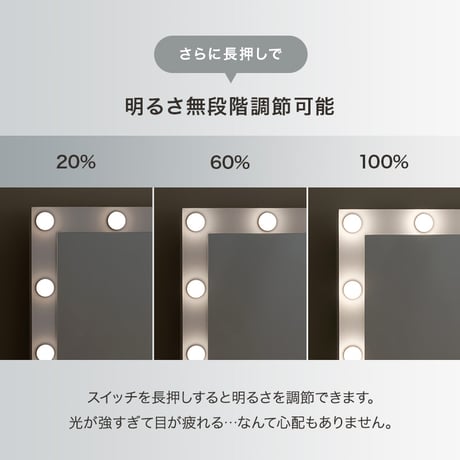 ドレッサー 幅75cm 女優ドレッサー 鏡付き ミラー付き スツールセット 椅子付き LEDライト付き 収納棚 デスク 机 引き出し収納 小物収納 雑貨収納 木目調 寝室 一人暮らし ホワイト
