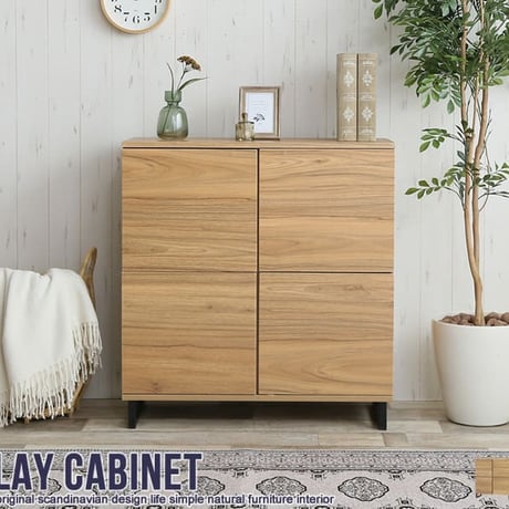スクエア キャビネット 扉タイプ 幅73cm ホワイト ナチュラル 収納キャビネット キッチン 収納棚 キッチン収納 収納家具 キッチン収納棚 おしゃれ 台所 キッチン家具 ロータ
