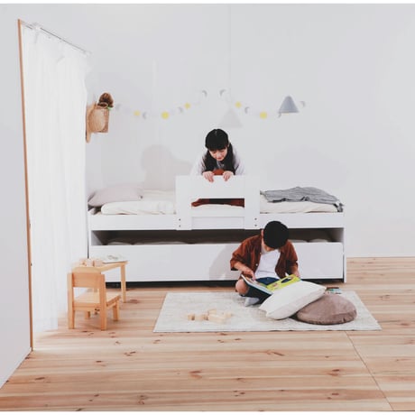 ペアベッド すのこベッド 親子ベッド スライド式 シングルすのこベッド シンプル 収納 大容量 引出すベッド キャスター 安心 安全 湿気 子供部屋 マットレス 省スペース 布団 ホワイト ブラウン