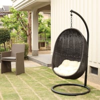 アジアン ハンギングチェア ハンモックチェア たまご型 アジアン家具 ソファー 椅子 イス スタンド パーソナルチェア 撥水 屋外 アジアン リゾート バリ島 コンパクト