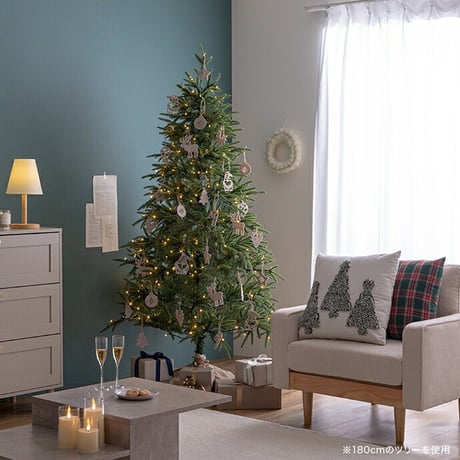 ツリー クリスマスツリー LEDライト付き 120cm ドイツトウヒ ヌードツリー グリーンツリー 電飾付き 150灯 小さい 小さめ ミニ かわいい 可愛い まるで本物 スリム