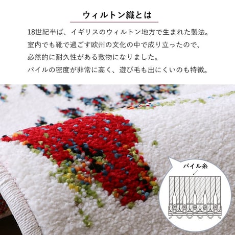 ウィルトン玄関マット マット ボタニカル 70×120cm
