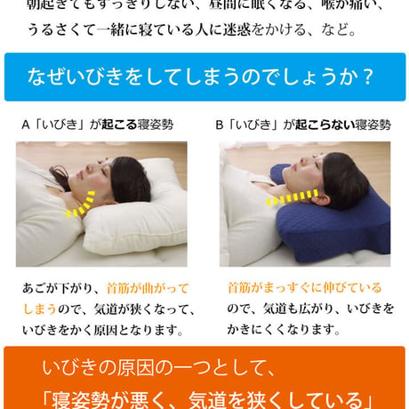 変形枕 寝具 いびき軽減 35×64cm