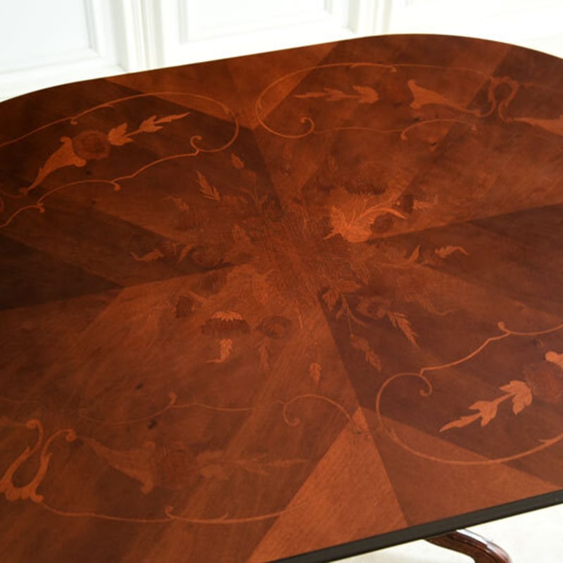 イタリア家具 アンティーク調 猫脚 ダイニングテーブルセット 4人掛け