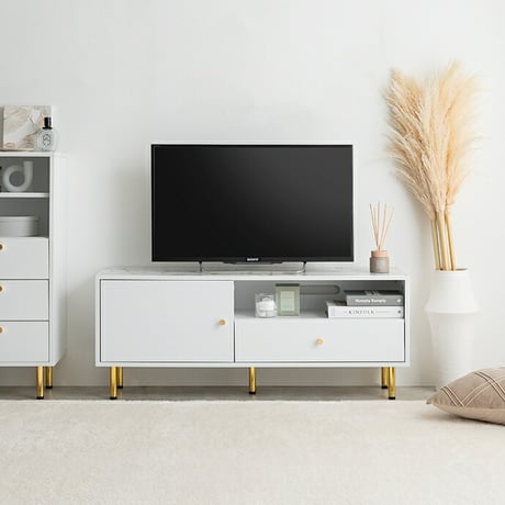 テレビボード ホワイト 大理石調 幅110cm収納家具 飾り棚 チェスト サロン什器 テレビラック シンプルおしゃれ モダン プレゼント 新築祝い 一人暮らしオフィス家具 ディスプ