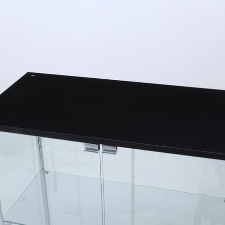 不二貿易 コレクションケース 4段 両開き ガラス棚 ブラック 高さ162cm 幅80cm 奥行40cm 収納力抜群 透明ガラス 耐荷重5kg」