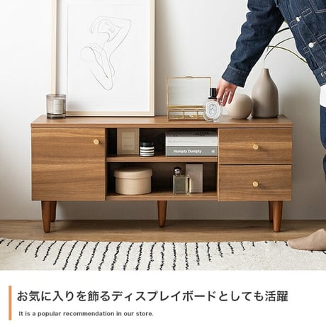 テレビ台 テレビボード TVボード ローボード TV台 テレビラック 収納棚 木製 AVラック TVラック 32型 リビングボード スリム 薄型 100cm 扉付き 引き出し タップ収納 壁付け 可動