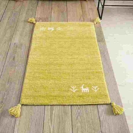 玄関マット 室内 50x80cm ミニラグ ホノカ 6色対応 玄関 ラグ おしゃれ 屋内 ウール100％ ラグマット ウールラグ 長方形 ギャッベ 手織り 防炎 オールシーズン シンプル  50×8