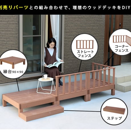 人工木ウッドデッキ ecofeel エコフィール コーナーフェンス PWDE-CN