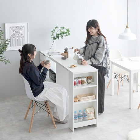 食品ストッカー キッチン収納 食器棚 コンセント スライドテーブル 大型 バーカウンター 間仕切り キッチンストッカー 日本製 家電収納 引き出し付き 引き戸 引き扉 すき間収納