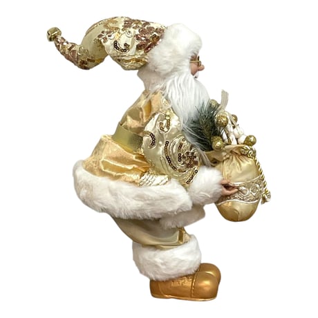 ヨーロピアンスタイルサンタクロース ゴールド 高さ50cm クリスマス クリスマスグッズ オーナメント ノエル 人形 ドール 北欧 置物