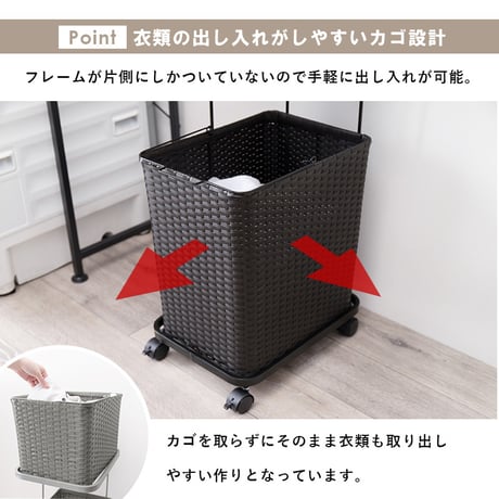 ランドリーラック 2段 幅30cm ラック カゴ 洗濯かご 4個つき 洗濯機 収納ラック おしゃれ スリム 縦型 洗濯機ラック 洗濯機収納 収納 ランドリー収納 ホワイト グレー