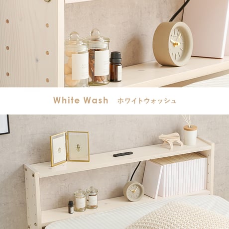 コンセント後付けヘッドボード 98×66cm ヘッドボード 後付け シングルベッド サイドボード ベッド収納 コンセント付き 木製 可動棚 テーブル コンパクト 収納ラック スリム