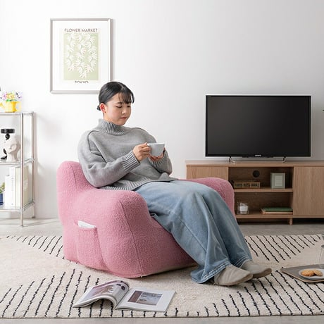 ビーズソファ ビーズクッション 1人掛けソファ フロアソファ ローソファー ポケット付き ソファクッション クッションソファ 小さい 小さめ コンパクト 背もたれ アームレスト ビ