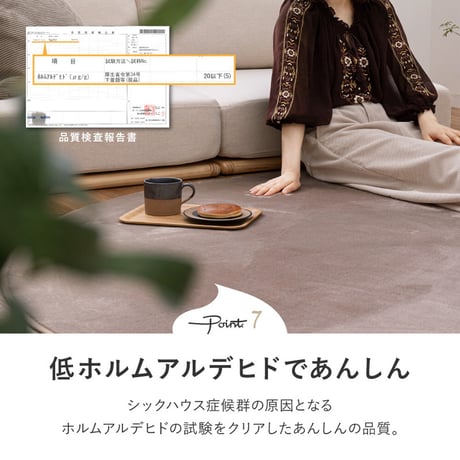 メレンゲタッチの洗えるコンパクトラグ　正方形　2畳