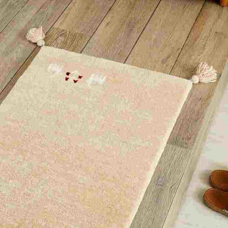 玄関マット 室内 50x80cm ミニラグ ホノカ 6色対応 玄関 ラグ おしゃれ 屋内 ウール100％ ラグマット ウールラグ 長方形 ギャッベ 手織り 防炎 オールシーズン シンプル 50×80