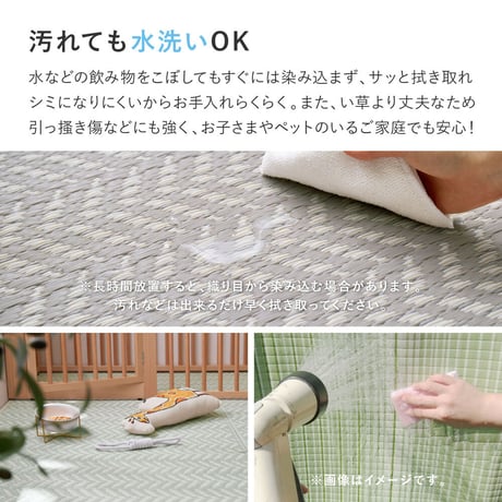 裏付き 洗えるい草風カーペット　パスラッシュ　江戸間12.5畳