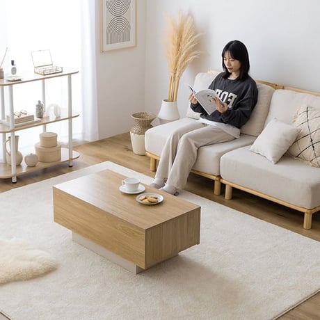 センターテーブル おしゃれ 引き出し付き 幅85cm テーブル リビング ロー 机 コーヒーテーブル フロート脚 引出し コンパクト 省スペース 幅85 キャスター 収納 ソファ ソファー 幕板 カ
