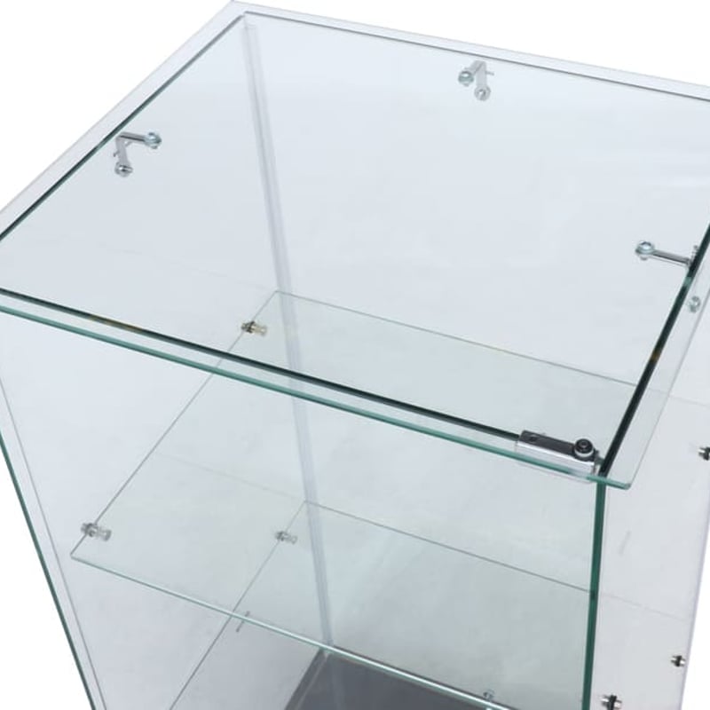 不二貿易 ガラスコレクションケース 3段 透明棚板 強化ガラス 高