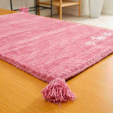 玄関マット 室内 50x80cm ミニラグ ホノカ 6色対応 玄関 ラグ おしゃれ 屋内 ウール100％ ラグマット ウールラグ 長方形 ギャッベ 手織り 防炎 オールシーズン シンプル  50×8