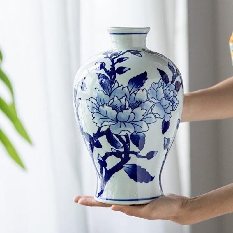 シノワズリ・花瓶・磁器・WH/BL ホワイト ブルー | PLUS-ONE-KAGU公式