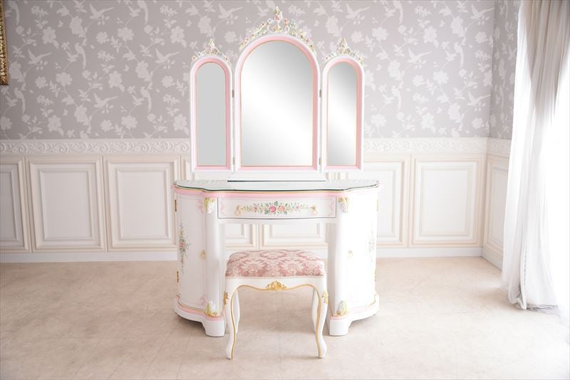 ♡アンティーク ロマプリ ホワイト ロココ調 デスク ドレッサー 姫系