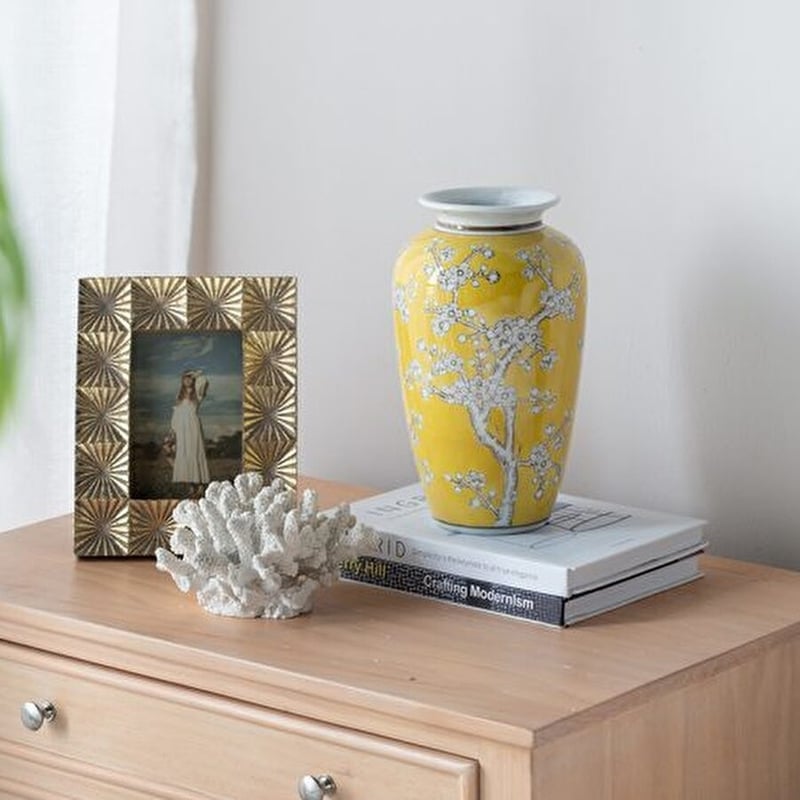 オールドミントン 脚付扁壷 シノワズリ花瓶 シノワズリ・花瓶・磁器・縦型 イエロー | PLUS-ONE-KAGU公式サイト