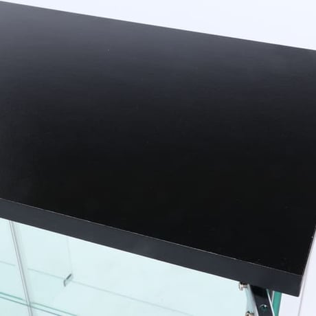 不二貿易 コレクションケース 4段 ブラック ガラスディスプレイラック 高さ138cm 幅80cm 奥行27cm 強化ガラス 耐荷重5kg 推し活 収納